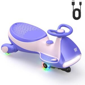 FanttikRide 12V N7 Pro Electric Wiggle Car – 2-in-1 Swing Car with Pedal, 2 Speeds, Flashing Wheels, Bluetooth & Type-C Charging, for Kids 3+